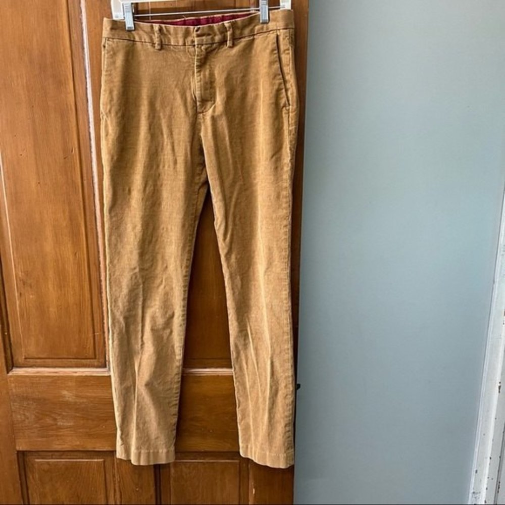 J Crew crew cuts thompson corduroy khaki dress pants youth boys 16 elastic waist
